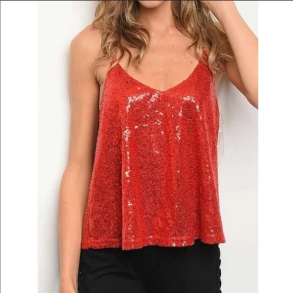 Red sequin top - Picture 4 of 6